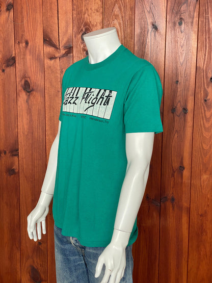 Large. Vintage 50/50 cotton 80s Jazz Flight t shirt Made In USA-AJ357 Studio