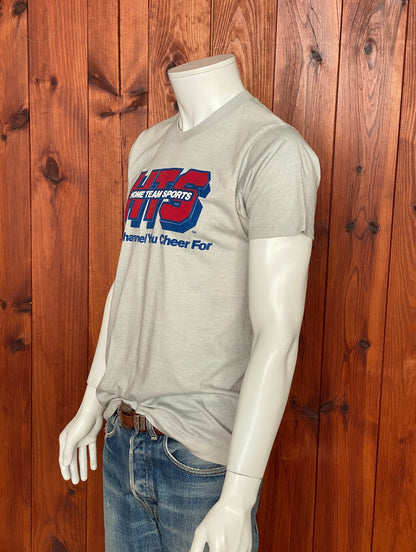 Med. Vintage 50/50 cotton 80s HTS T-shirt Made In USA-AJ357 Studio