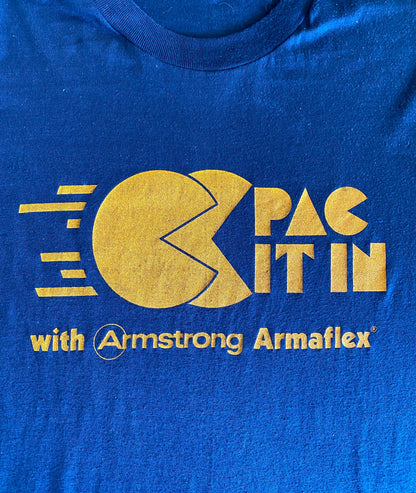 Large. Vintage 50/50 cotton 80s Pac It In T shirt Made In USA-AJ357 Studio