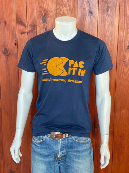 Large. Vintage 50/50 cotton 80s Pac It In T shirt Made In USA-AJ357 Studio