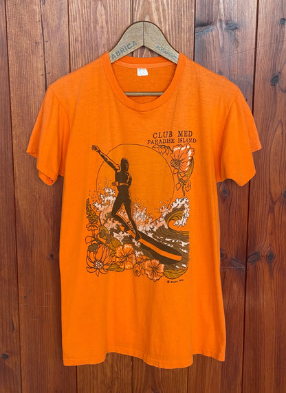 Vintage 80s Club Med Surf T-Shirt - Size M | Made in USA | 50/50 Cotton Blend-AJ357 Studio