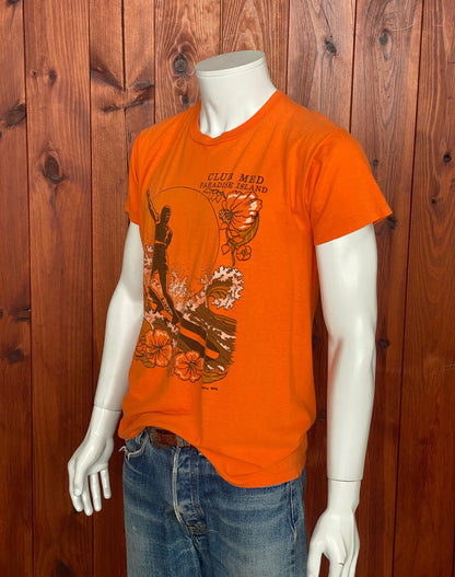 Vintage 80s Club Med Surf T-Shirt - Size M | Made in USA | 50/50 Cotton Blend-AJ357 Studio