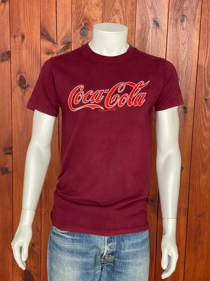 Med. Vintage 100% cotton 80s CocaCola T shirt Made In USA-AJ357 Studio