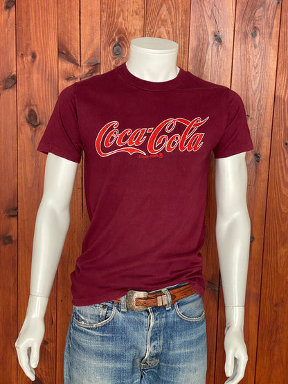 Med. Vintage 100% cotton 80s CocaCola T shirt Made In USA-AJ357 Studio