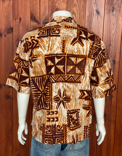 Oversized Medium Size Vintage 90s Hawaiian Cotton Shirt - Retro Island Collectible-AJ357 Studio