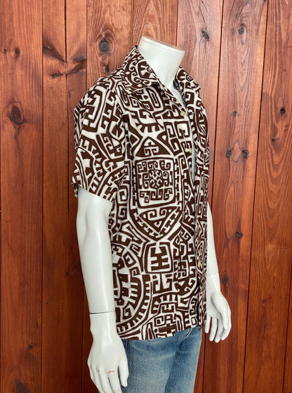 Large. Vintage 70s Hawaiian satin cotton shirt-AJ357 Studio