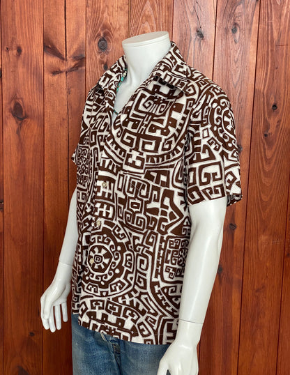 Large. Vintage 70s Hawaiian satin cotton shirt-AJ357 Studio
