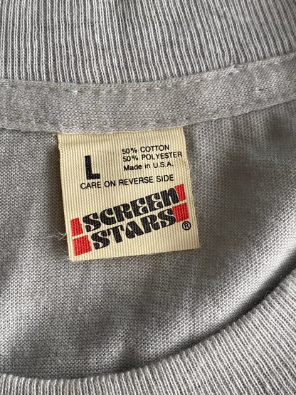 Med. Vintage 50/50 cotton 80s HTS T-shirt Made In USA-AJ357 Studio