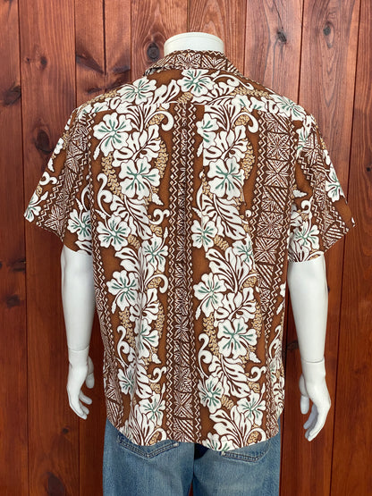 Large Vintage 80s Hawaiian Thin Cotton Shirt Made in Hawaii | Retro Island Fashion-AJ357 Studio