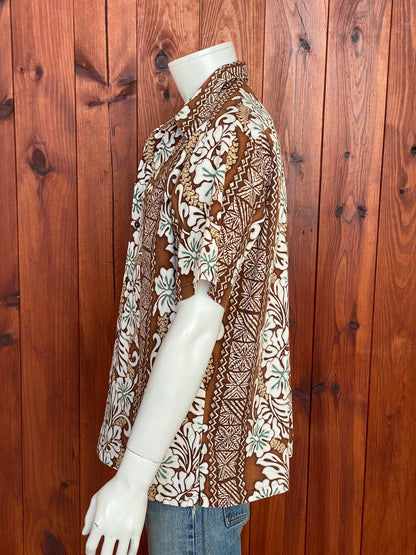 Large Vintage 80s Hawaiian Thin Cotton Shirt Made in Hawaii | Retro Island Fashion-AJ357 Studio