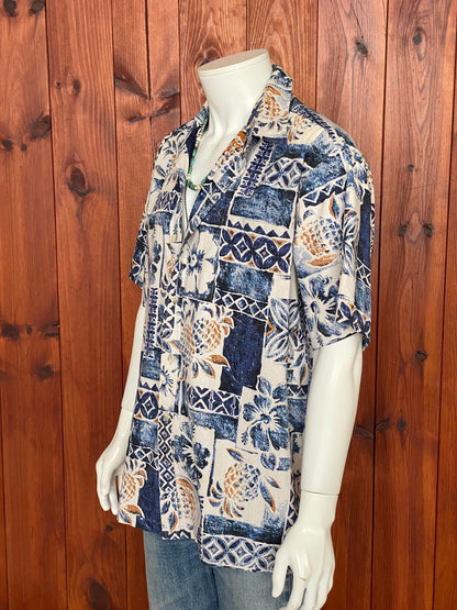 XL. Vintage 80s Hawaiian cotton shirt Made In Hawaii-AJ357 Studio