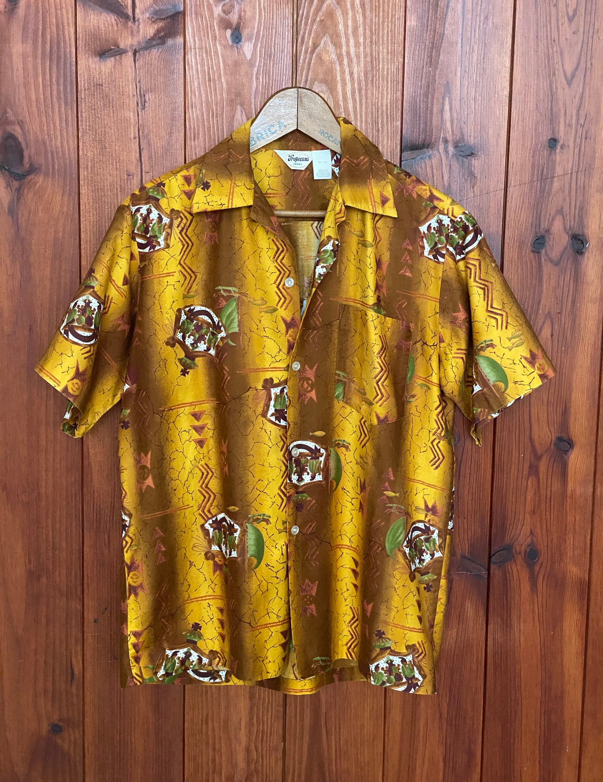 Medium Size Vintage 90s Hawaiian Satin Cotton Shirt - Retro Tropical Collectible-AJ357 Studio
