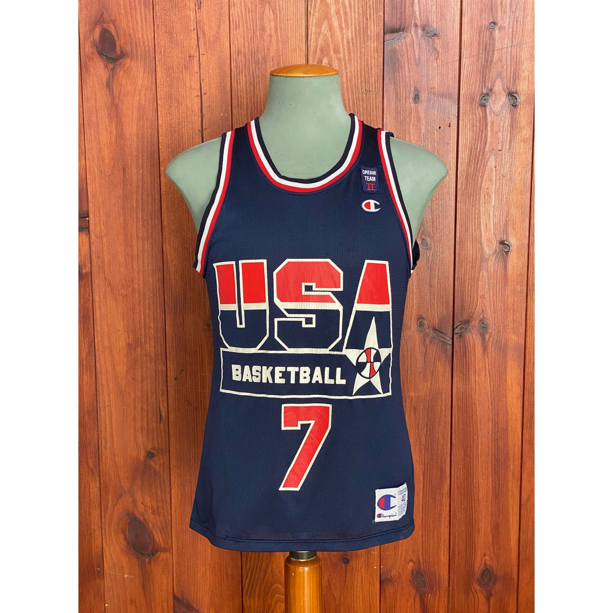 Size 40. # 7 Kemp Vintage 90s Champion jersey USA Dream Team Made in USA-AJ357 Studio