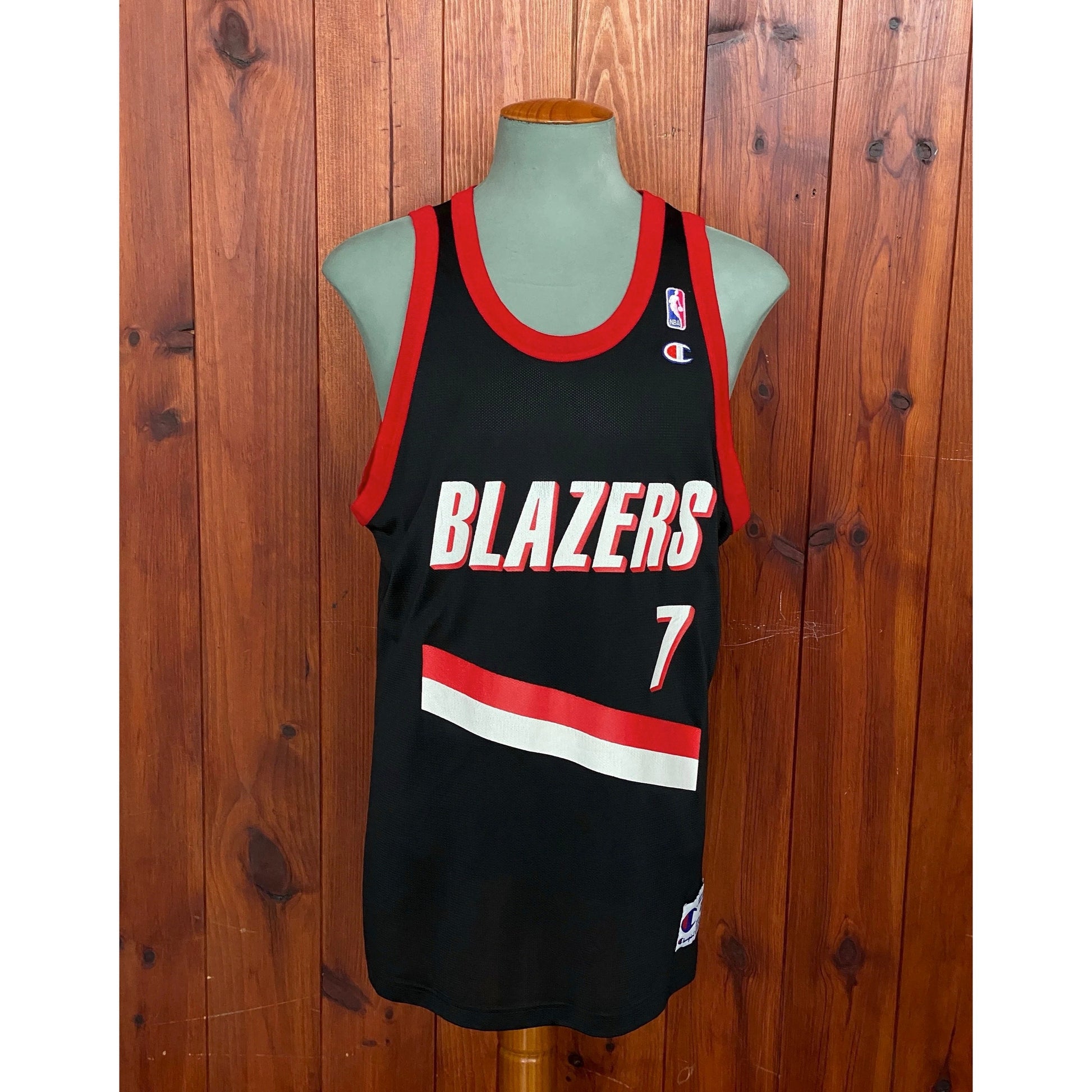 Vintage 90s Champion NBA Portland Trail Blazers jersey, Size 48, Anderson #7, Made in USA