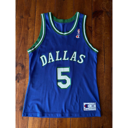 Size 40. VTG 90s NBA Champion Dallas #5 Kidd jersey Made In USA-AJ357 Studio