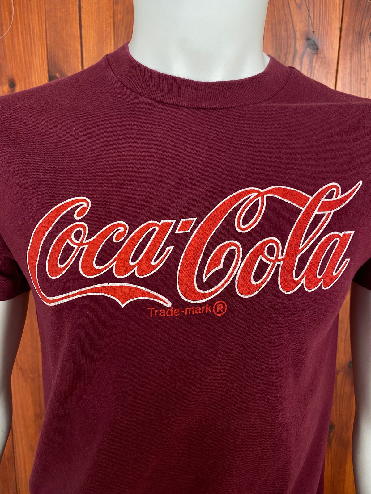 Med. Vintage 100% cotton 80s CocaCola T shirt Made In USA-AJ357 Studio