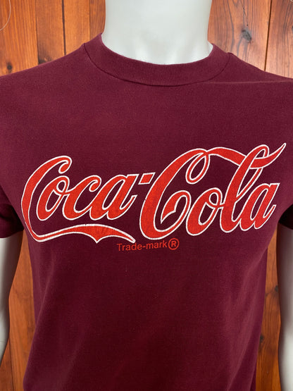 Med. Vintage 100% cotton 80s CocaCola T shirt Made In USA-AJ357 Studio