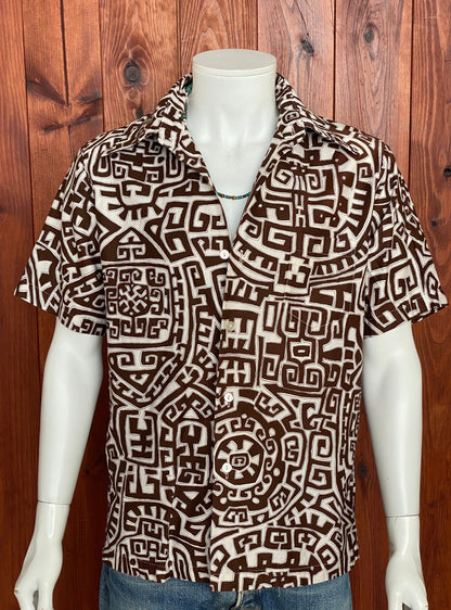 Large. Vintage 70s Hawaiian satin cotton shirt-AJ357 Studio