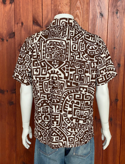 Large. Vintage 70s Hawaiian satin cotton shirt-AJ357 Studio