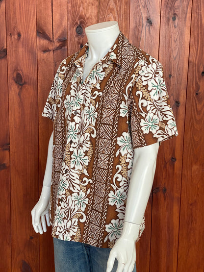 Large Vintage 80s Hawaiian Thin Cotton Shirt Made in Hawaii | Retro Island Fashion-AJ357 Studio
