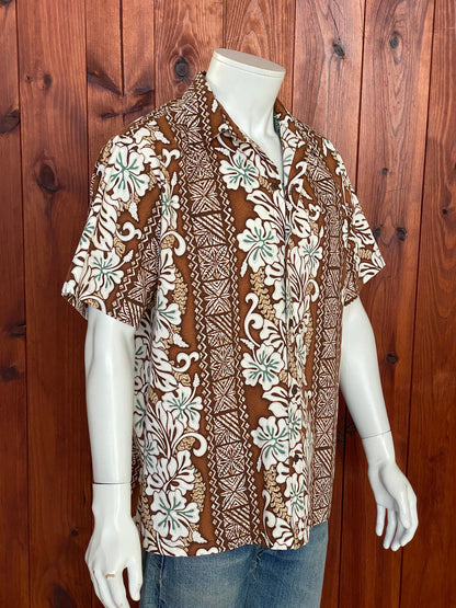 Large Vintage 80s Hawaiian Thin Cotton Shirt Made in Hawaii | Retro Island Fashion-AJ357 Studio