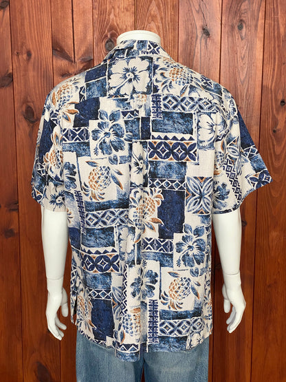 XL. Vintage 80s Hawaiian cotton shirt Made In Hawaii-AJ357 Studio
