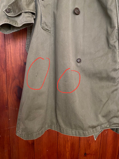 Medium Regular Authentic US Army 50s Trench Coat | Classic Military Outerwear-AJ357 Studio