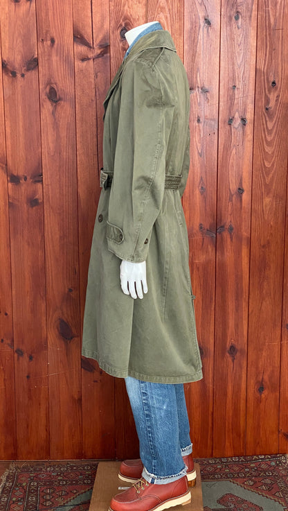 Medium Regular Authentic US Army 50s Trench Coat | Classic Military Outerwear-AJ357 Studio