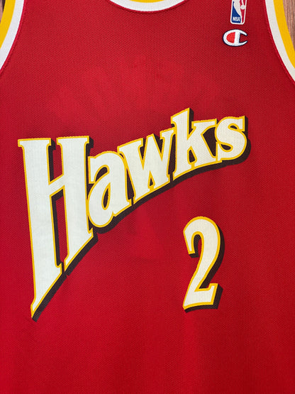 Size 48 Stacey Augmon #2 Hawks 90s Vintage NBA Jersey | Made by Champion in USA-AJ357 Studio