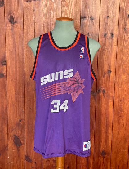 Vintage Suns NBA Jersey #34 Barker - Size 48 | Made In USA by Champion-AJ357 Studio