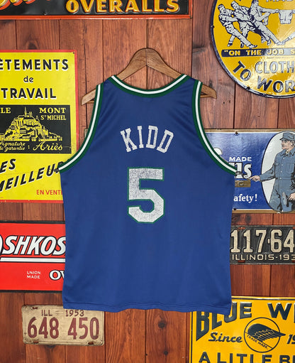 Size 48. 90s Vintage Dallas #5 Jason Kidd NBA Jersey - Made by Champion-AJ357 Studio