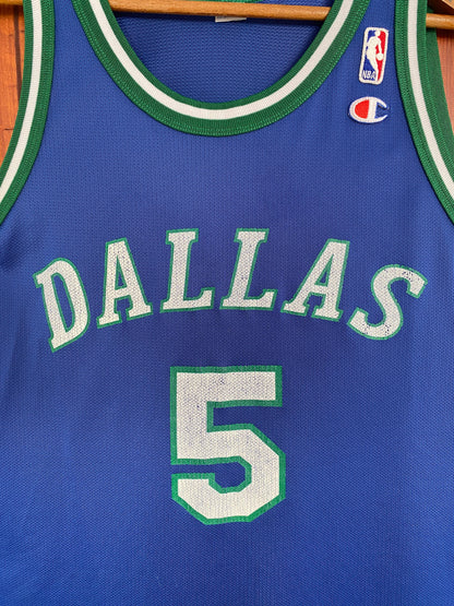 Size 48. 90s Vintage Dallas #5 Jason Kidd NBA Jersey - Made by Champion-AJ357 Studio