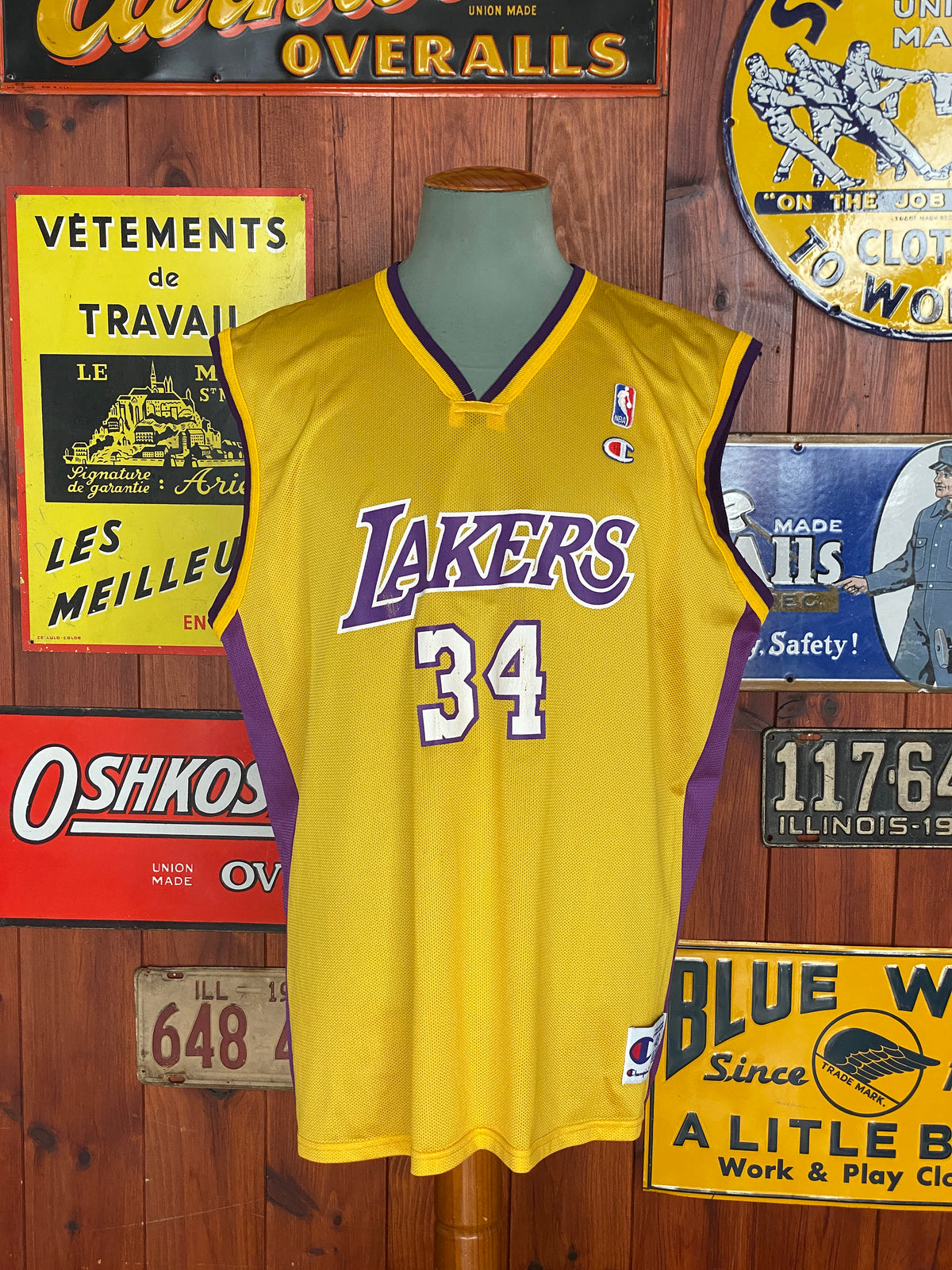 Size 48. # 34 Shaquille O'Neal LA Lakers Vintage NBA Champion Jersey-AJ357 Studio
