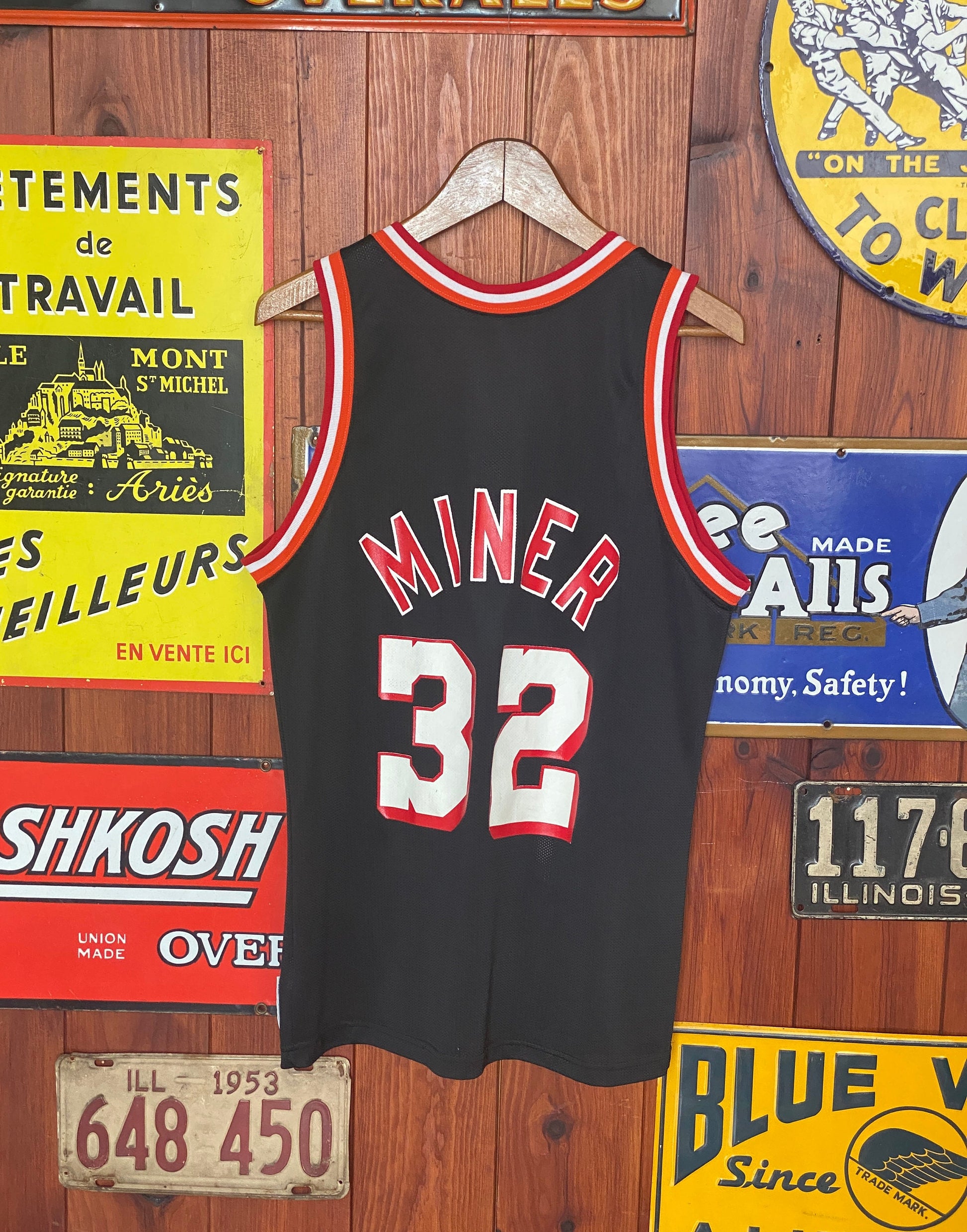 Vintage 90s Harold Miner NBA Jersey #32 Miami Heat - Size 40, Made in USA by Champion
