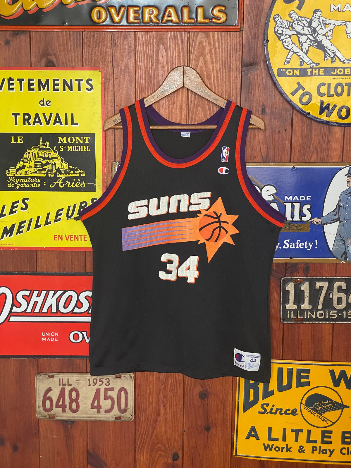 Vintage 90s NBA Phoenix Suns Charles Barkley #34 Jersey - Size 44, Made by Champion-AJ357 Studio