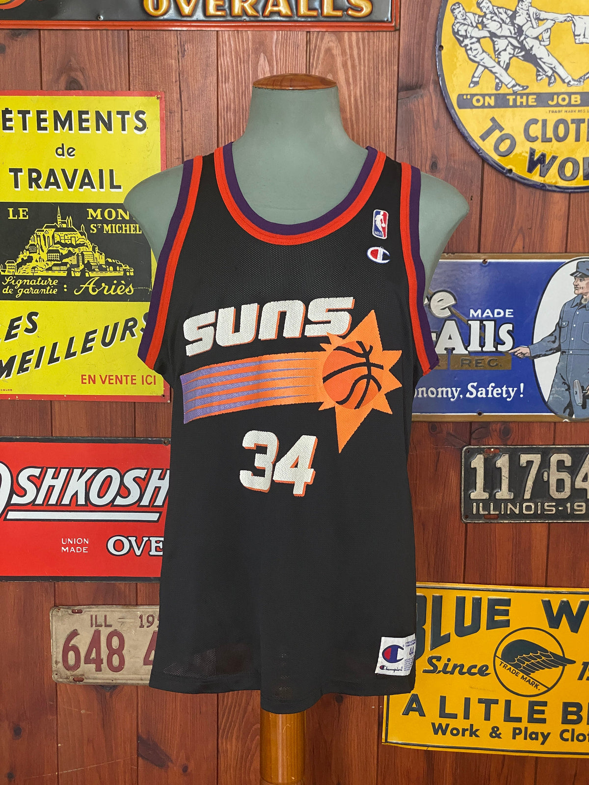 Vintage 90s NBA Phoenix Suns Charles Barkley #34 Jersey - Size 44, Made by Champion-AJ357 Studio