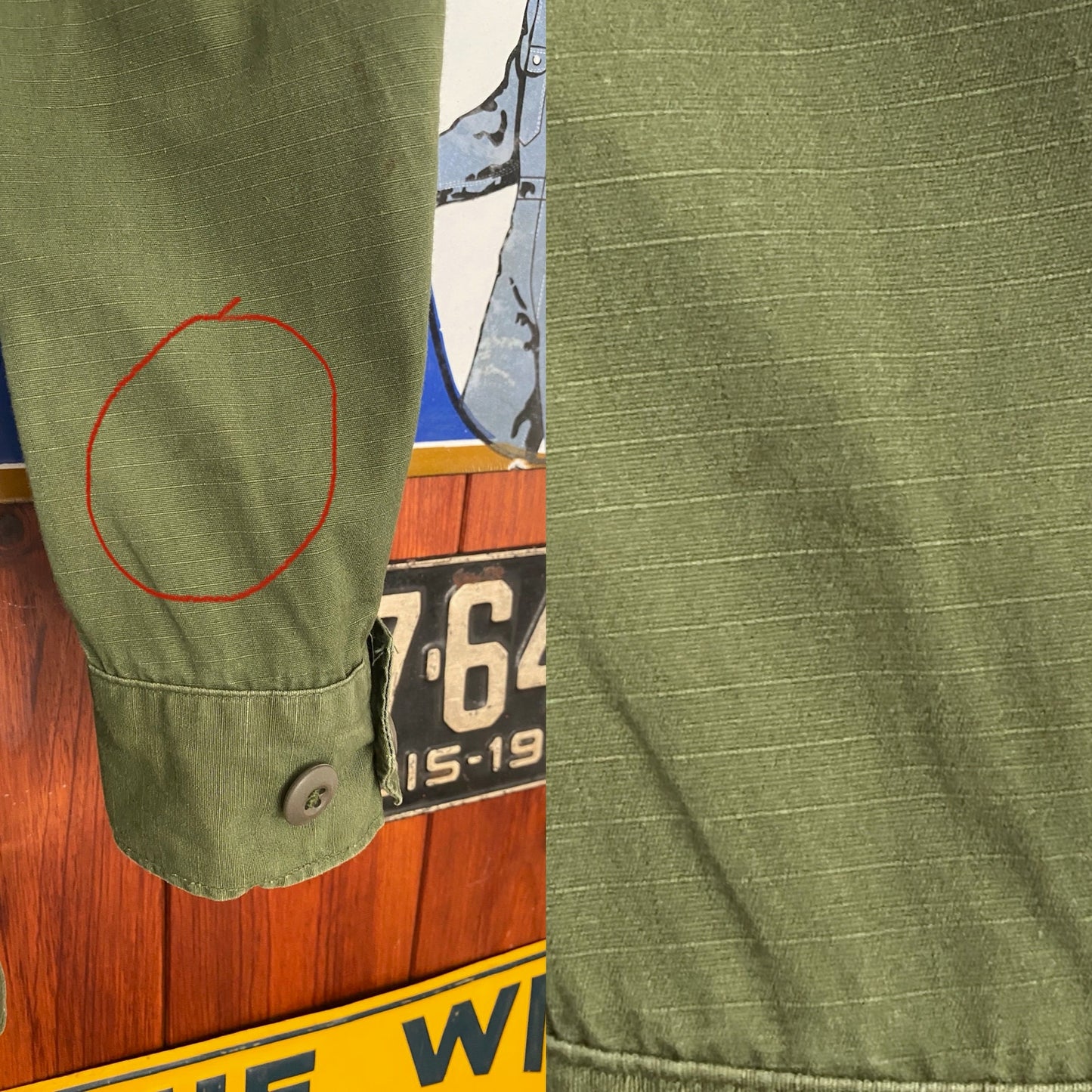 Small Reg. Authentic 1969 US Army Vintage tropical Vietnam  jungle jacket.