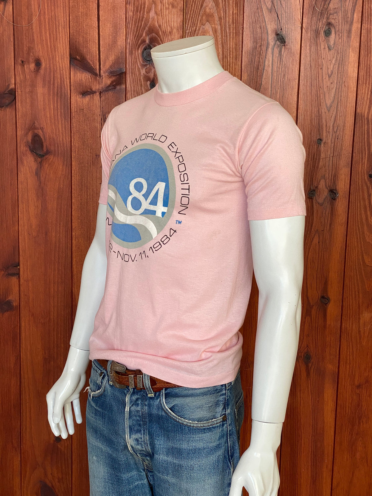 Med. Vintage 50/50 cotton Louisiana expo 1984 T-shirt Made In USA-AJ357 Studio