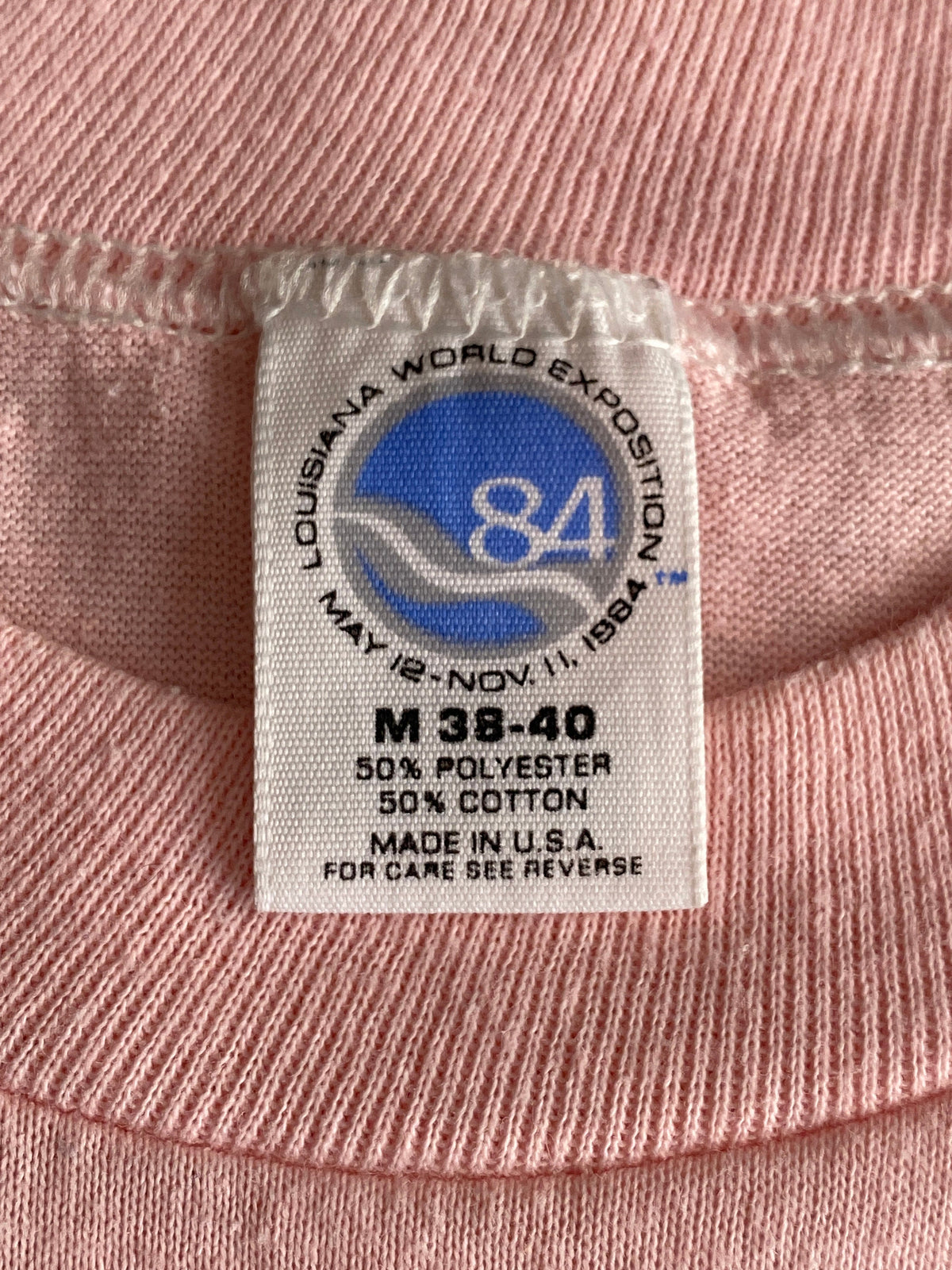 Med. Vintage 50/50 cotton Louisiana expo 1984 T-shirt Made In USA-AJ357 Studio