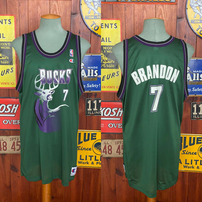 Vintage Bucks NBA #7 Brandon Champion Jersey - Size 52 | Classic Basketball Memorabilia-AJ357 Studio