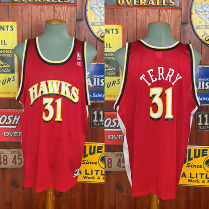 Vintage 90s Hawks Terry #31 NBA Jersey - Size 52 | Made by Champion-AJ357 Studio