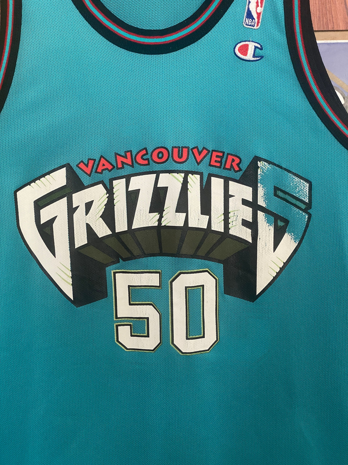 Vintage 90s NBA Grizzlies Bryant Reeves #50 Champion Jersey - Size 44-AJ357 Studio