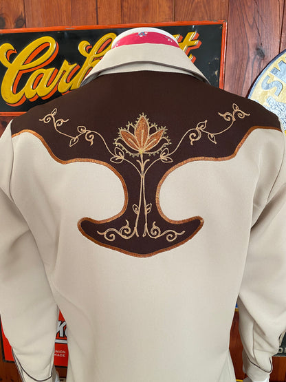 Size Med. Vintage 70s embroidered H Bar C western shirt-AJ357 Studio