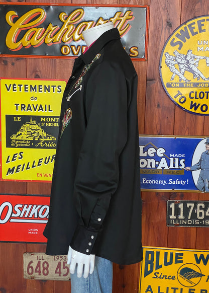 Size XL. Vintage 70s embroidered Sears western shirt-AJ357 Studio