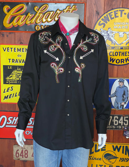 Size XL. Vintage 70s embroidered Sears western shirt-AJ357 Studio