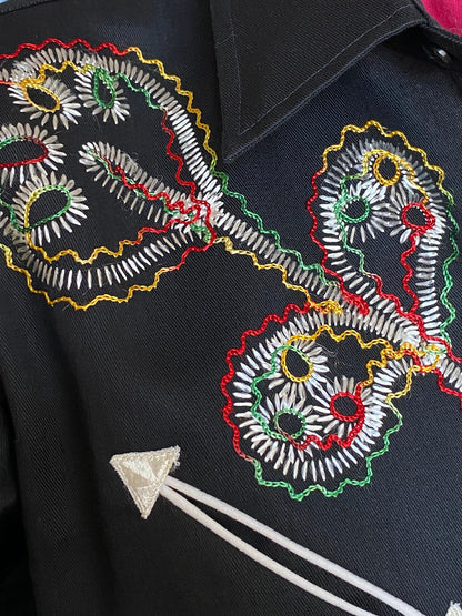 Size XL. Vintage 70s embroidered Sears western shirt-AJ357 Studio