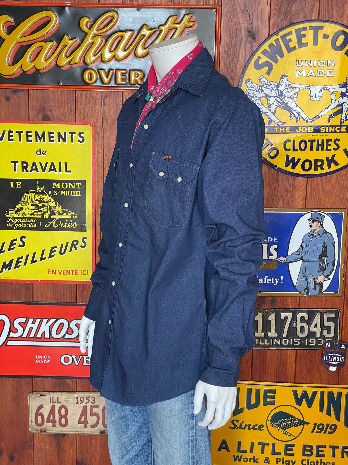 Size Medium Dee Cee 70s Denim Shirt New Old Stock - Made in USA-AJ357 Studio