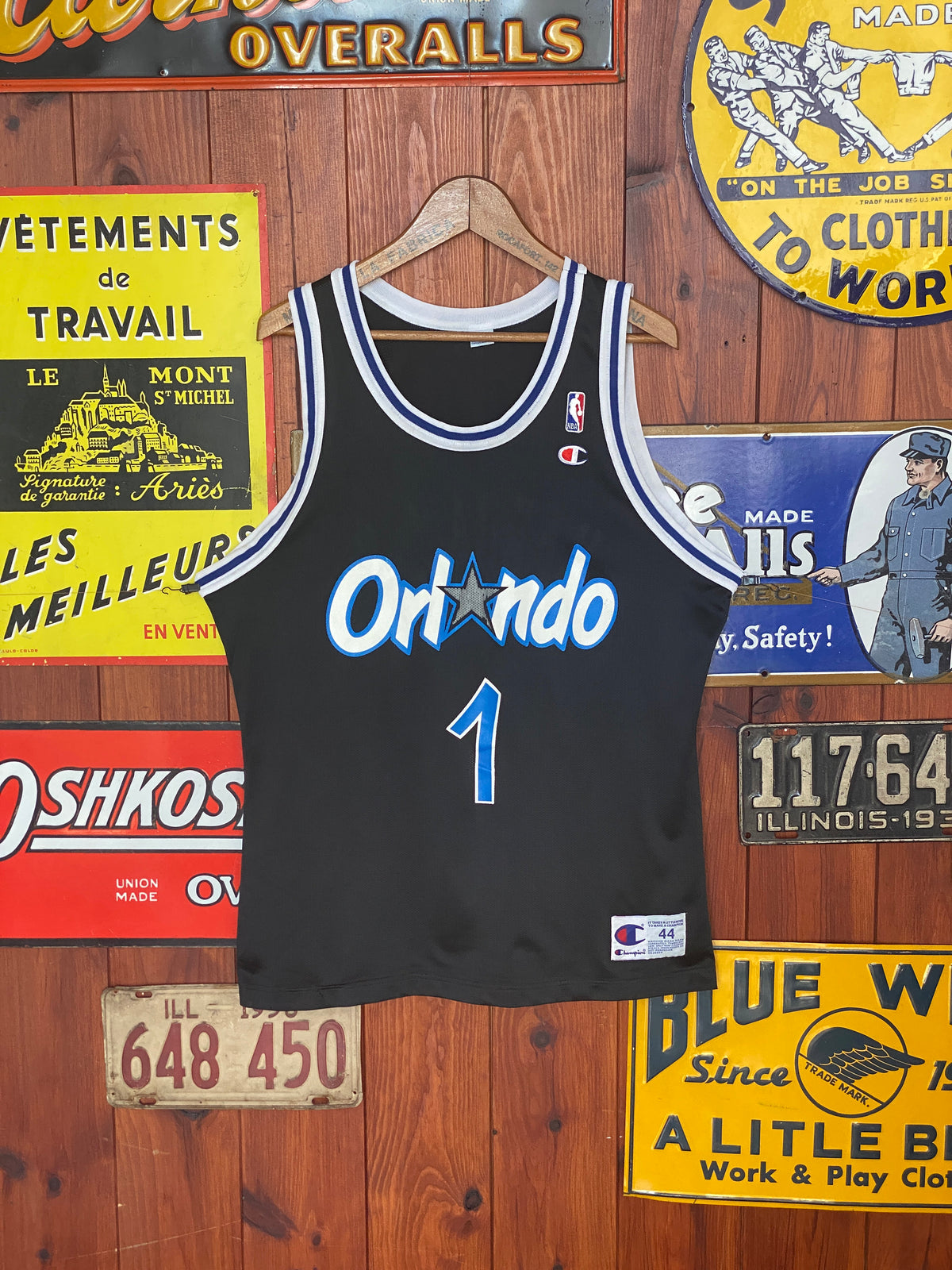 Size 44 VTG 90s Orlando Champion NBA jersey, Player Hardaway #01-AJ357 Studio