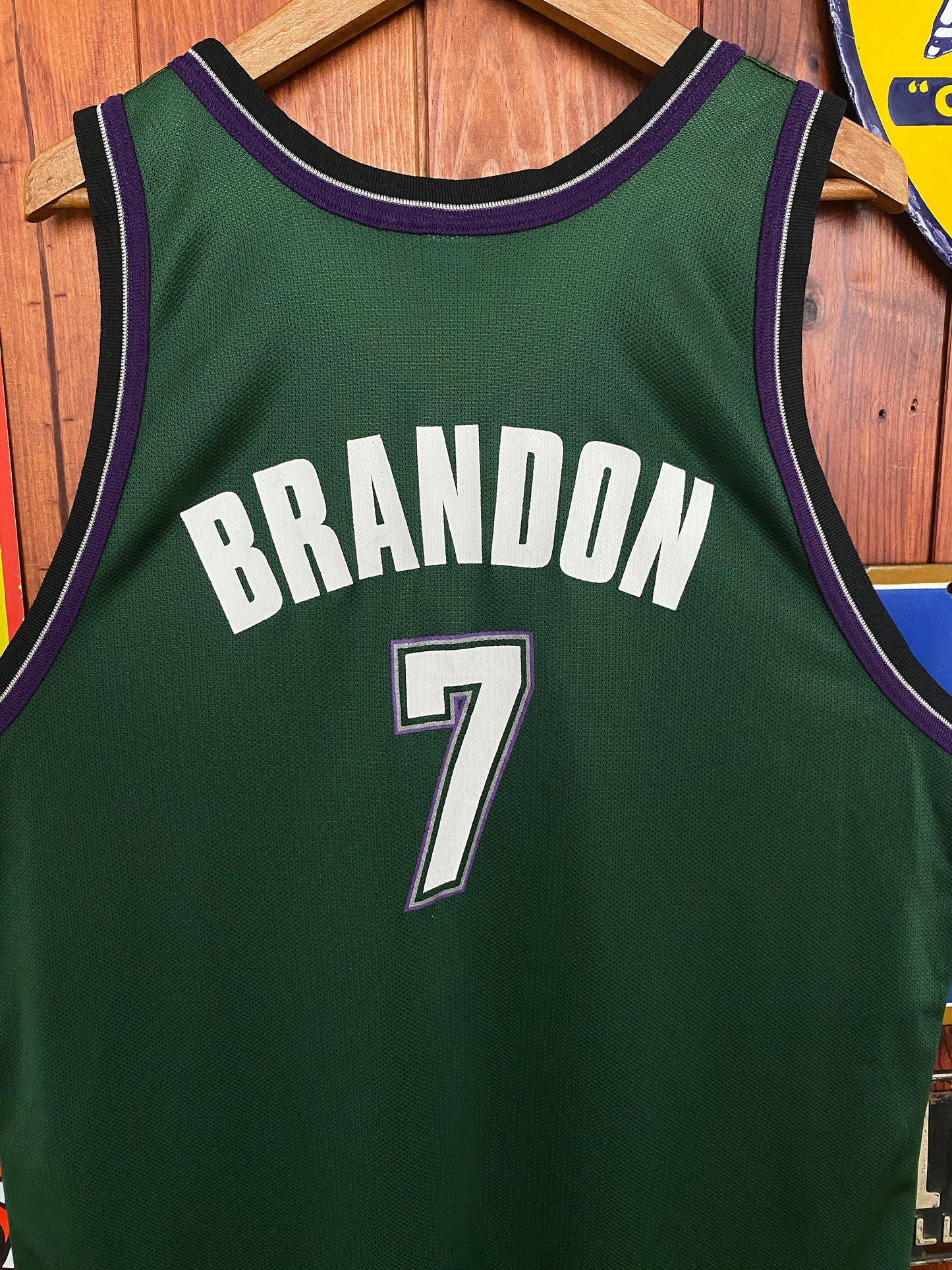 Vintage Bucks NBA #7 Brandon Champion Jersey - Size 52 | Classic Basketball Memorabilia