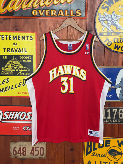 Vintage 90s Hawks Terry #31 NBA Jersey - Size 52 | Made by Champion-AJ357 Studio